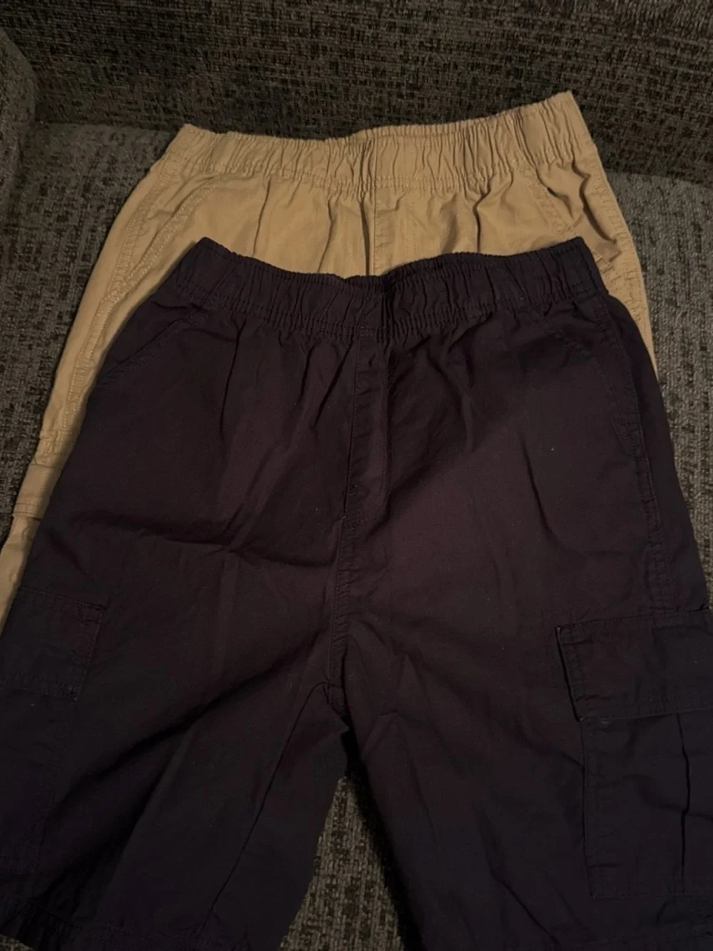 The Children's Place Navy and Khaki Elastic-Waist Cargo Shorts